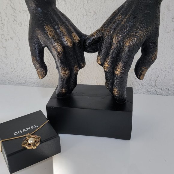 CHANEL Gripoix Pearl Jewelry Chain Pendant Gold Necklace - Picture 5 of 6